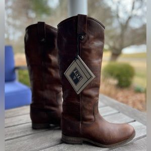 Frye Leather Boots, NEW-never worn! Women’s size 7, brown leather